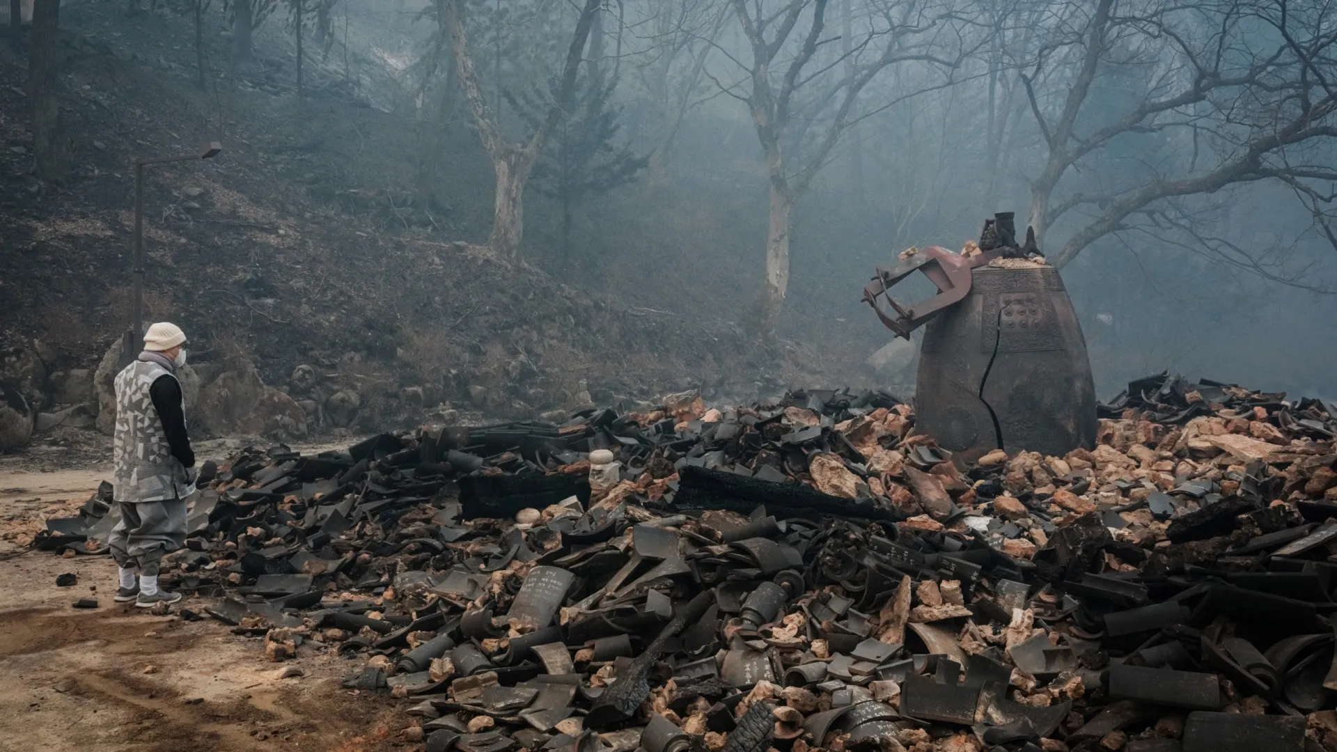 Incêndios na Coreia do Sul devastam tempo budista milenar; veja as fotos - img