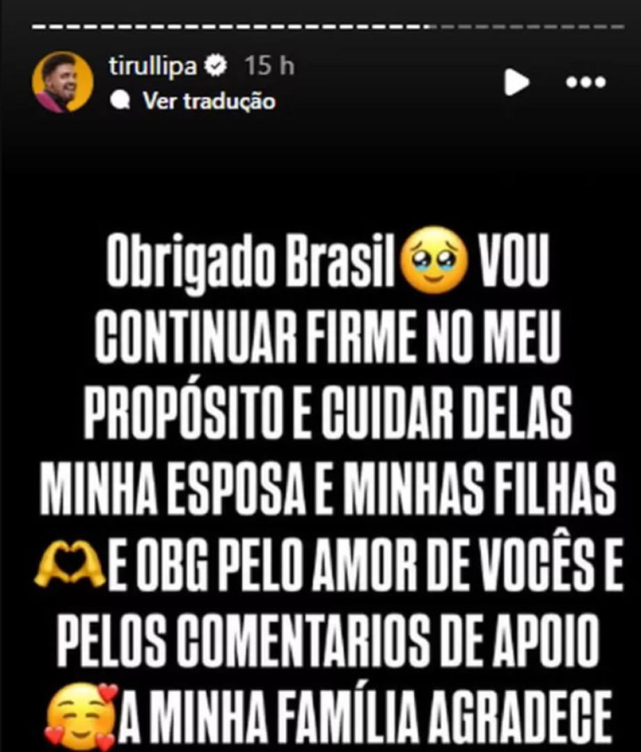 Tirullipa agradece a fãs pelo apoio após admitir ter traído a mulher 6 Tirullipa agradece a fãs pelo apoio após admitir ter traído a mulher - img