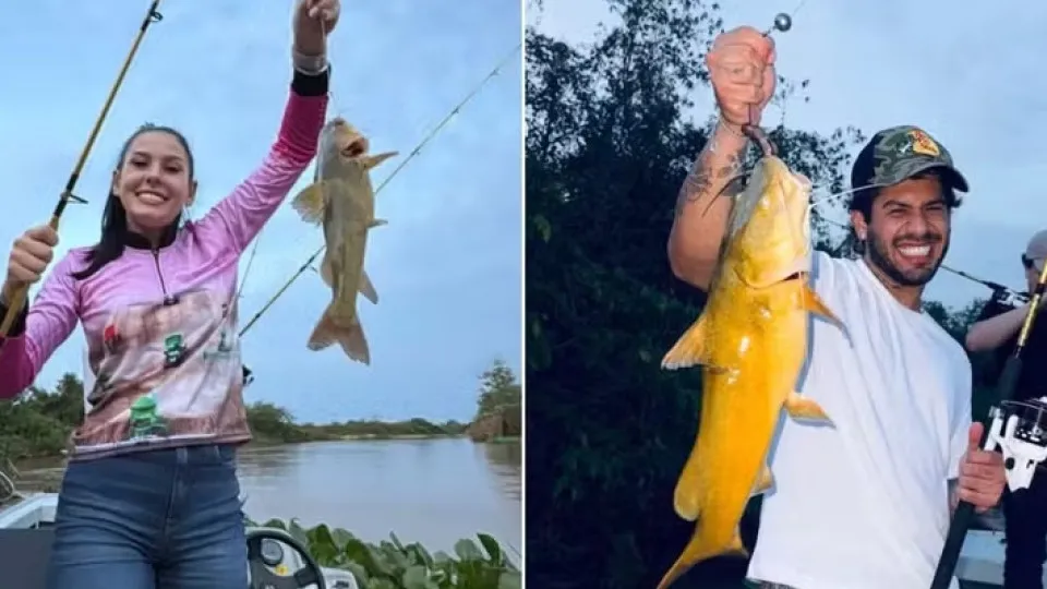 Ana Castela pesca pela primeira vez em viagem com Zé Felipe e família - img