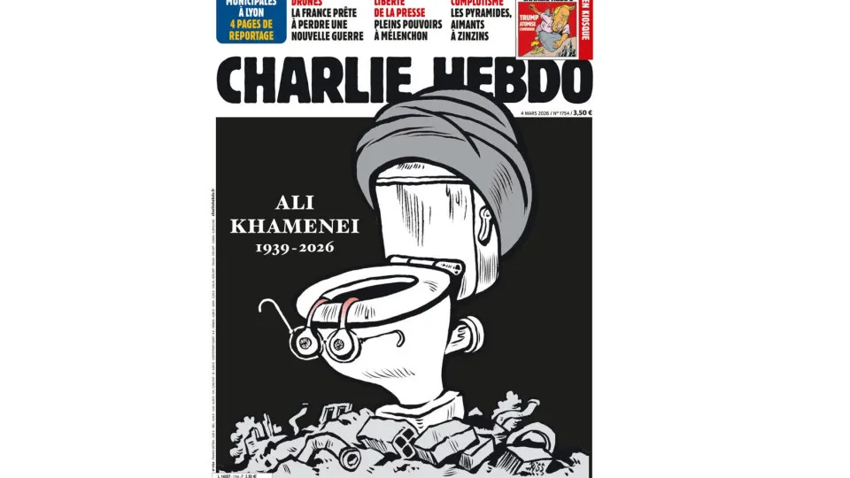 Charlie Hebdo dedica capa à morte de Khamenei com privada e turbante - img