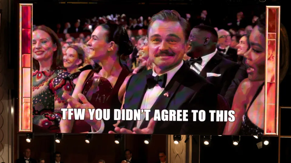 Leonardo DiCaprio vira meme após brincadeira no Oscar; veja - img