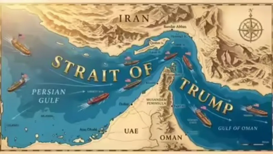 Presidente dos EUA republica mapa que renomeia Hormuz para 'estreito de Trump' - img